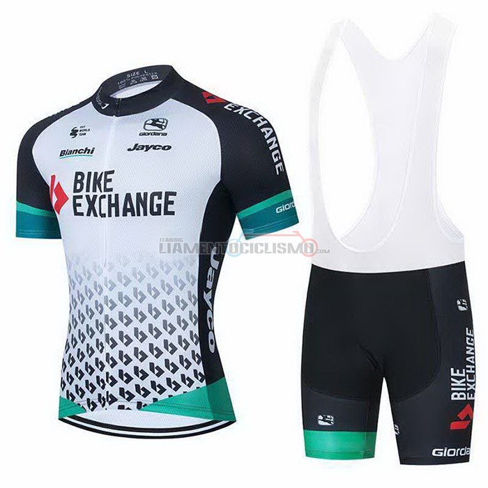 Abbigliamento Ciclismo Bike Exchange Manica Corta 2021 Bianco